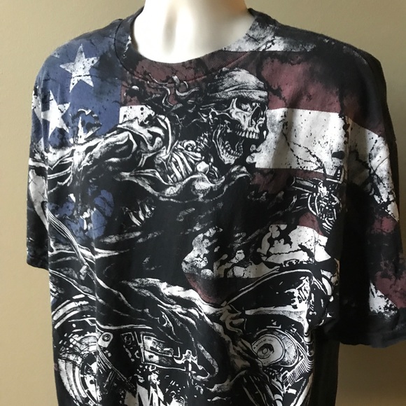 Alstyle Other - Alstyle MIAMI INK Motorcycle Skeleton T-Shirts